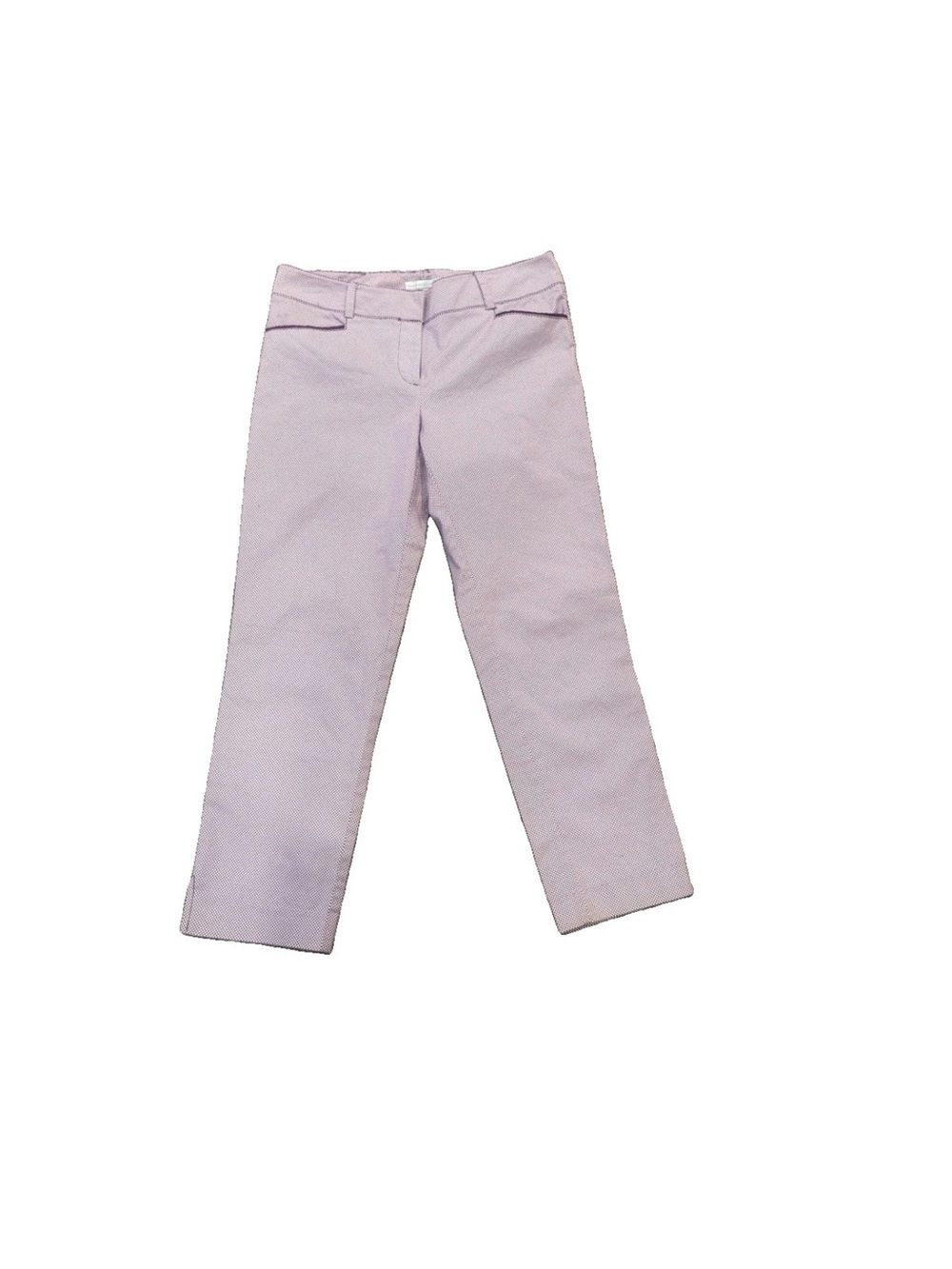 New York & Company Stretch Purple White Cropped Pants Flat Front Size 4